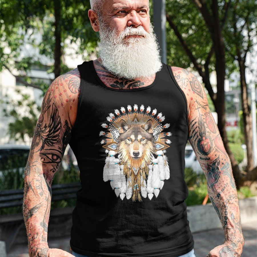 Native American T-Shirts, Vintage Native American Unisex T-Shirt/Hoodie/Sweatshirt HLT00 - Native American Wolf Feather