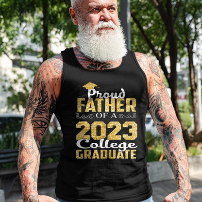 Gift for Dad Shirt, Funny Dad Unisex T-Shirt/Hoodie/Sweatshirt HLT00 – Proud Father Of 2023 Graduate College Shirt Class Graduation T-Shirt