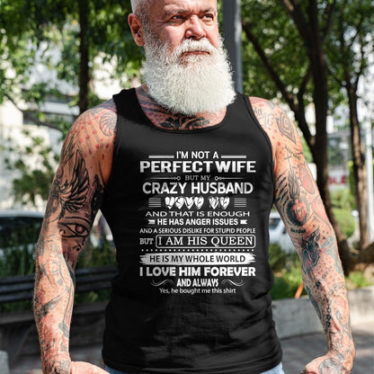 Christian Tee, Christian Faith Unisex T-Shirt/Hoodie/Sweatshirt HLT00 - I_m Not A Perfect Wife But My Crazy Husband Love Me Gifts Pullover Hoodie (1)