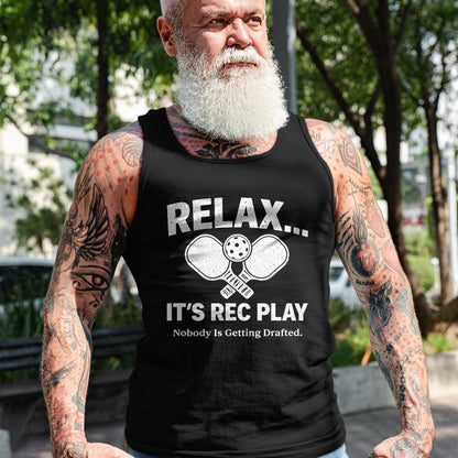 Funny Pickleball Shirt, Pickleball Lover Unisex T-Shirt/Hoodie/Sweatshirt HLT00 - Relax It’s Rec Play Nobody is Getting Drafted Pickleball T-Shirt