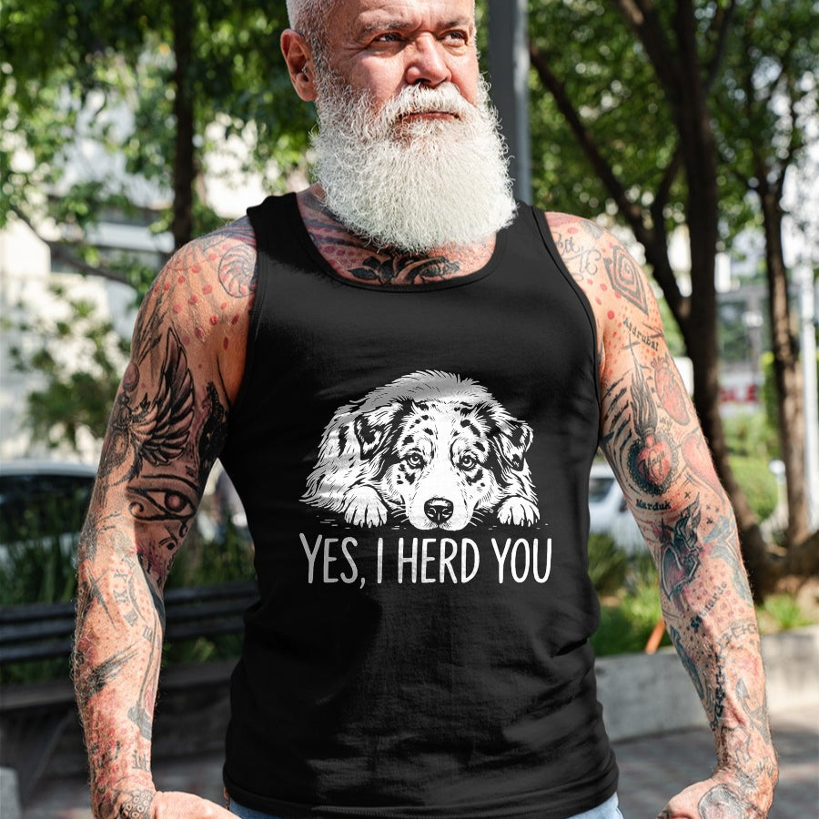 Best Farmer Life Shirt, Funny Farmer UnisexT-Shirt/Hoodie/Sweatshirt HLT00 - Yes I Heard You Line Art Australian Shepherd Dog Lovers T-Shirt