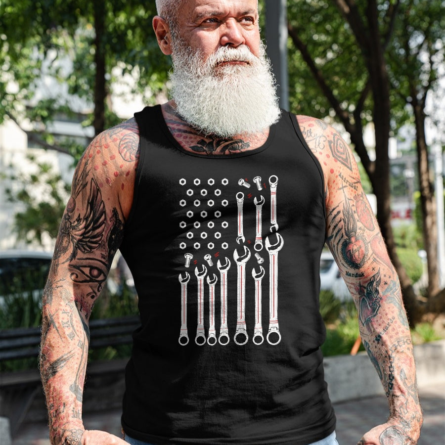Best Mechanic Life Shirt, Funny Mechanic UnisexT-Shirt/Hoodie/Sweatshirt HLT00 - Mechanic American Flag Repair Car Technician Men Dad T-Shirt