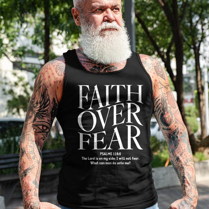 Christian Tee, Christian Faith Unisex T-Shirt/Hoodie/Sweatshirt HLT00 - Faith Over Fear Christian (on back) T-Shirt