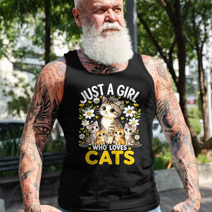 Cat Love Shirt, Funny Cat Lover Gift UnisexT-Shirt/Hoodie/Sweatshirt HLT00 - Cute Cat Lover Just A Girl Who Loves Cats T-Shirt (1)