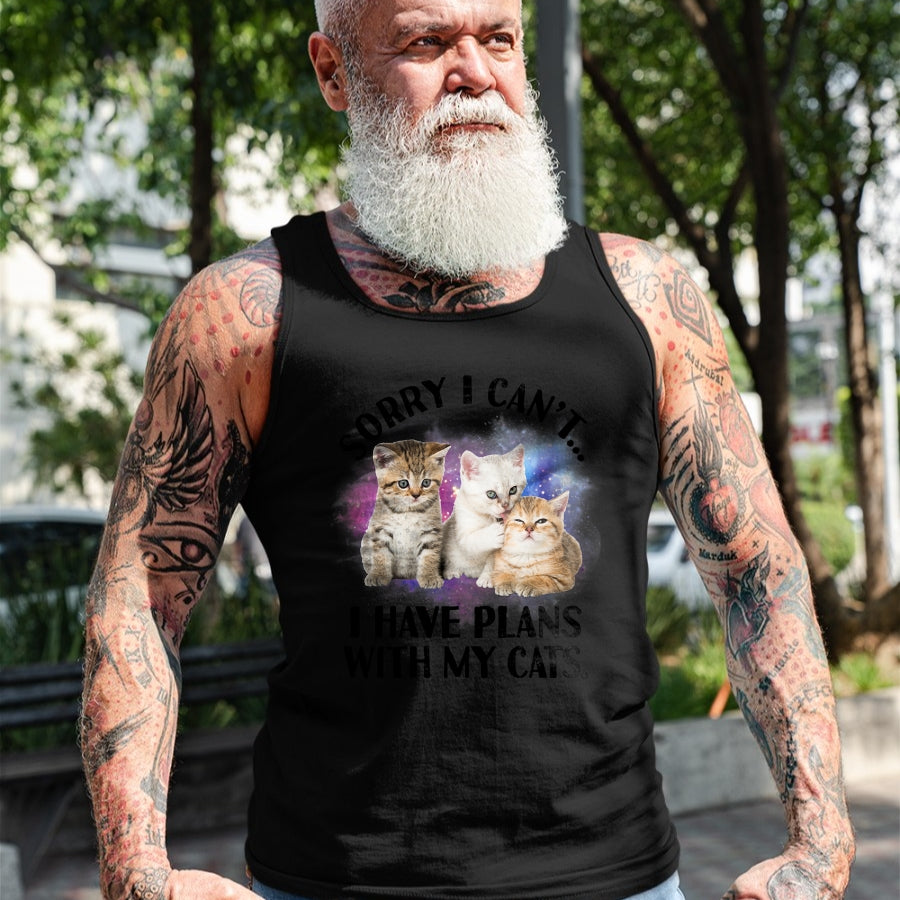 Cat Love Shirt, Funny Cat Lover Gift UnisexT-Shirt/Hoodie/Sweatshirt HLT00 - Sorry I Can_t I Have Plans with My Cat - Cat Lover Gift T-Shirt