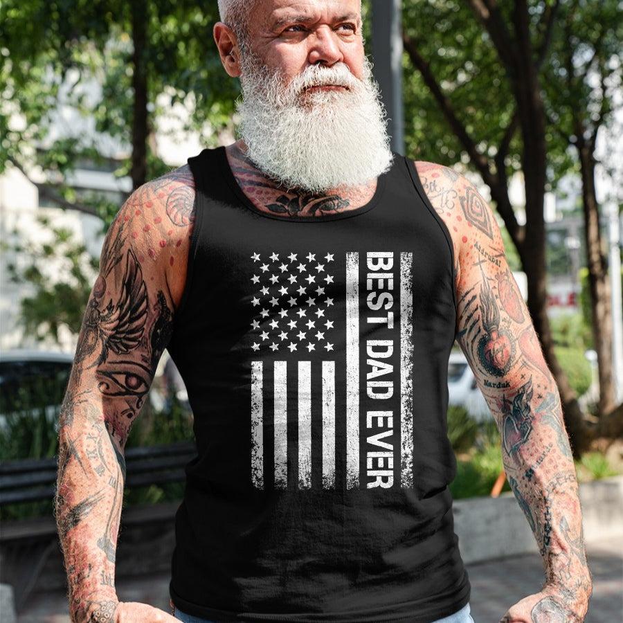 Gift for Dad Shirt, Funny Dad Unisex T-Shirt/Hoodie/Sweatshirt HLT00 – Best dad ever US American flag gift for father_s day T-Shirt