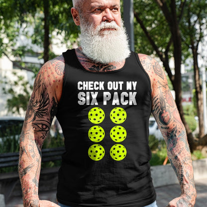 Funny Pickleball Shirt, Pickleball Lover Unisex T-Shirt/Hoodie/Sweatshirt HLT00 - Check Out My Six Pack Pickleball T-Shirt