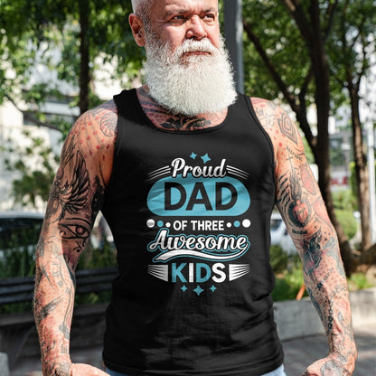 Gift for Dad Shirt, Funny Dad Unisex T-Shirt/Hoodie/Sweatshirt HLT00 – Proud Dad of 3 awesome kidst Children Father_s Day T-Shirt