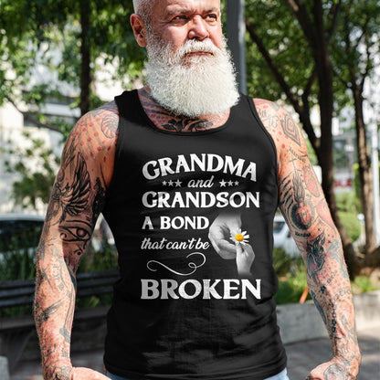 Best Grandma Shirt, Proud Grandma Unisex T-Shirt/Hoodie/Sweatshirt HLT00 - Grandma and Grandson A Bond That Can't Be Broken T-Shirt (2)
