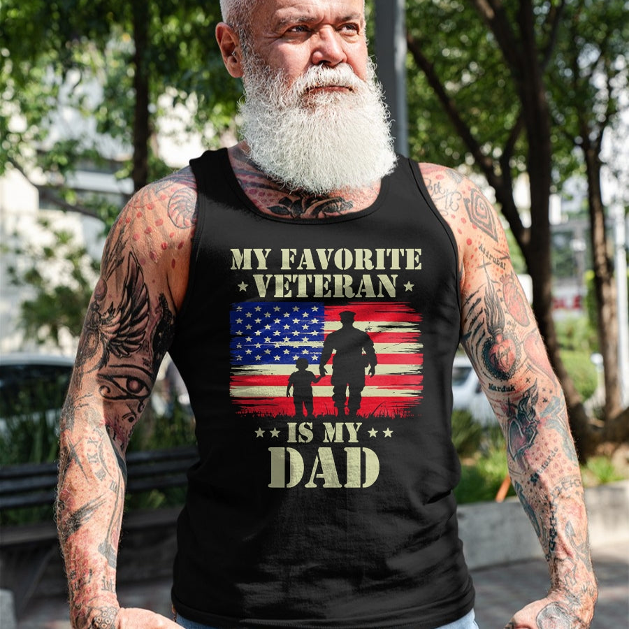 Proud Veteran Shirt, Funny Veteran UnisexT-Shirt/Hoodie/Sweatshirt HLT00 - Father Veterans Day My Favorite Veteran is My Dad Proud Kids T-Shirt