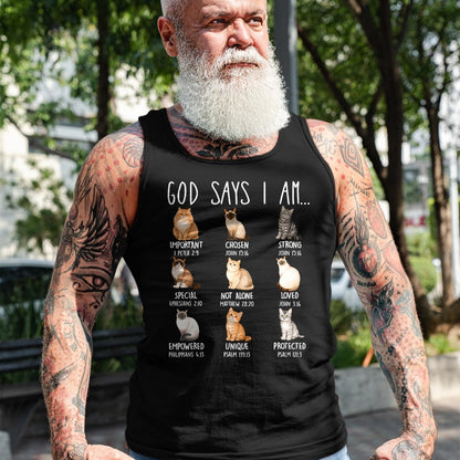 Cat Love Shirt, Funny Cat Lover Gift UnisexT-Shirt/Hoodie/Sweatshirt HLT00 - God Says I Am Cat Lover Bible Verses Christian Scripture Cat T-Shirt