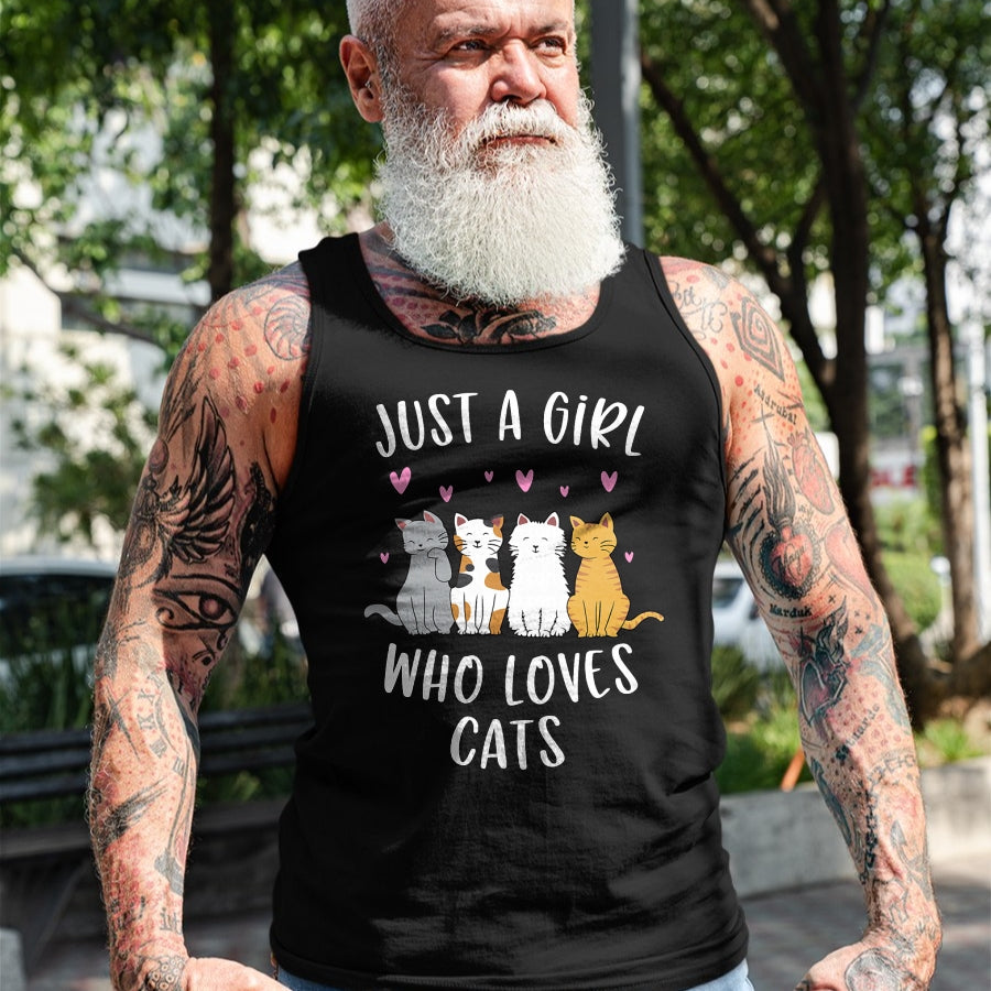 Cat Love Shirt, Funny Cat Lover Gift UnisexT-Shirt/Hoodie/Sweatshirt HLT00 - Just A Girl Who Loves Cats Cute Cat Lover T-Shirt Small (1)