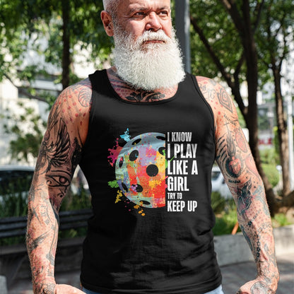 Funny Pickleball Shirt, Pickleball Lover Unisex T-Shirt/Hoodie/Sweatshirt HLT00 - Pickle Ball I Play Like A Girl Pickleball Women Girls Kids T-Shirt