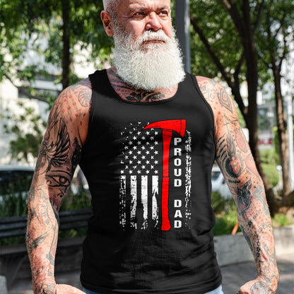 Gift for Dad Shirt, Funny Dad Unisex T-Shirt/Hoodie/Sweatshirt HLT00 – Firefighter Dad Shirt Proud Dad of Brave Firefighter T-Shirt
