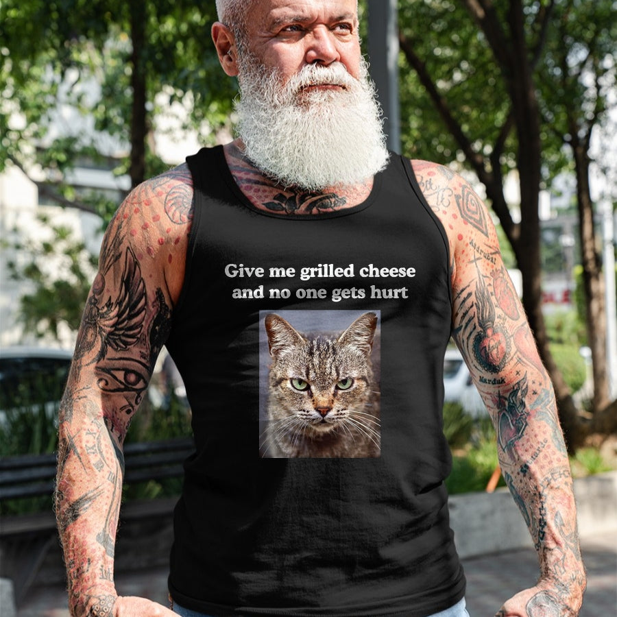 Cat Love Shirt, Funny Cat Lover Gift UnisexT-Shirt/Hoodie/Sweatshirt HLT00 - Funny Sarcastic Gray Tabby Cats Quote Love Grilled Cheese T-Shirt, Women, Dark Heather Grey, Large