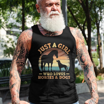 Best Horse Lover Shirt , Funny Horse UnisexT-Shirt/Hoodie/Sweatshirt HLT00 - Just A Girl Who Loves Horses and Dogs Women Girls T-Shirt, Men, Black, 3X-Large