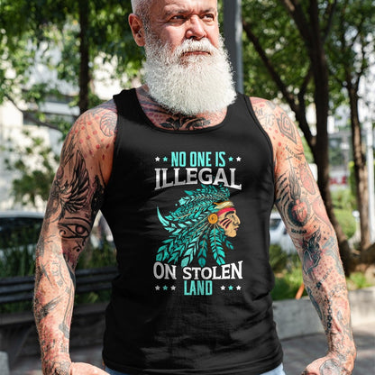 Native American T-Shirts, Vintage Native American Unisex T-Shirt/Hoodie/Sweatshirt HLT00 - No One Is Illegal On Stolen Land Indigenous Native American