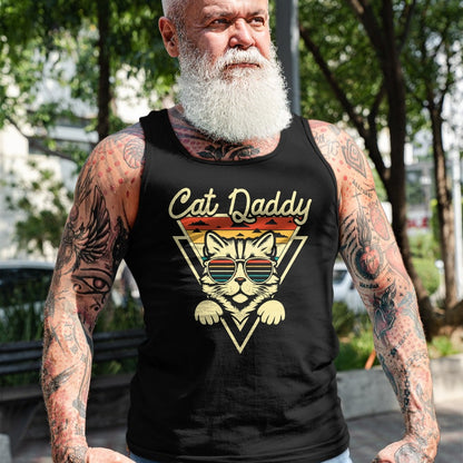 Cat Love Shirt, Funny Cat Lover Gift UnisexT-Shirt/Hoodie/Sweatshirt HLT00 - Cat Daddy Retro Sunglasses Cat Fur Dad Papa Vintage Cat Dad T-Shirt