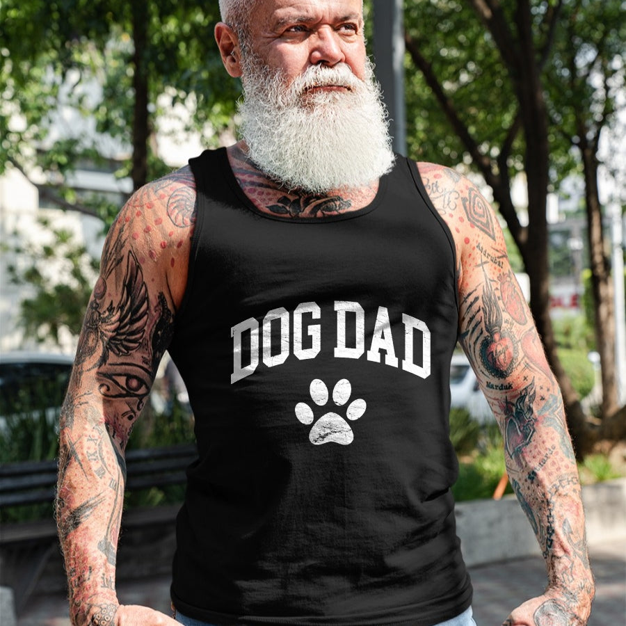 Gift for Dad Shirt, Funny Dad Unisex T-Shirt/Hoodie/Sweatshirt HLT00 – Dog Dad - Distressed Design Style - Funny Dog Paw - Classic T-Shirt