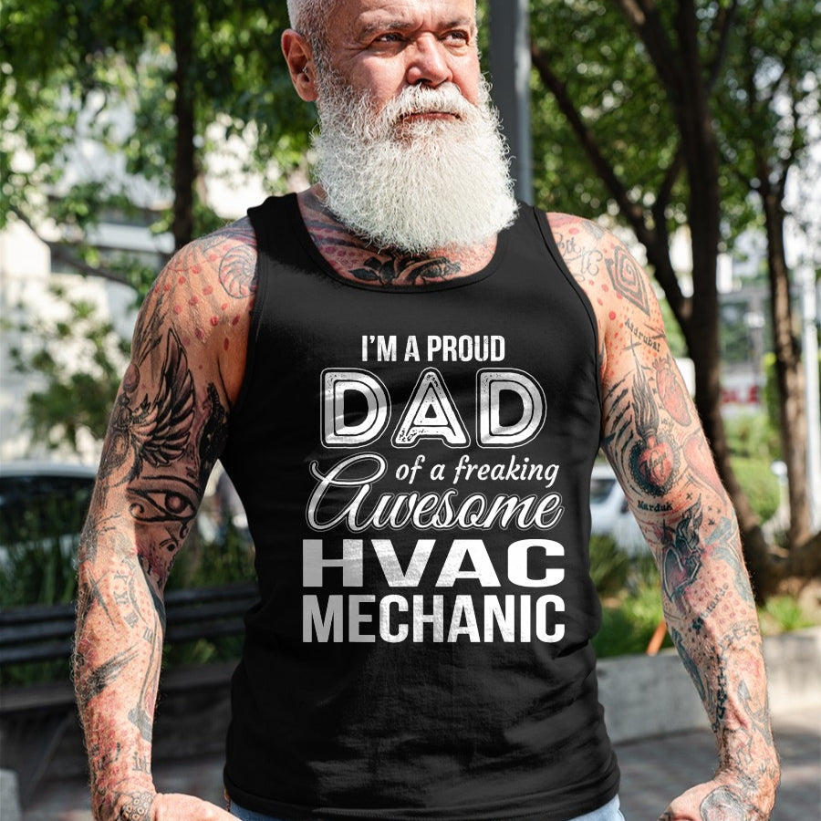 Gift for Dad Shirt, Funny Dad Unisex T-Shirt/Hoodie/Sweatshirt HLT00 – Mens Proud Dad of HVAC Mechanic Father_s Day Gift T-Shirt