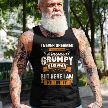 Best Grandpa Shirt, Proud Grandpa Unisex T-Shirt/Hoodie/Sweatshirt HLT00 - Mens I Never Dreamed That I'd Become A Grumpy Old Man Grandpa Short Sleeve T-Shirt (1)