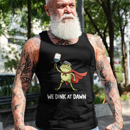 Funny Pickleball Shirt, Pickleball Lover Unisex T-Shirt/Hoodie/Sweatshirt HLT00 - We Dink At Dawn T-Shirt