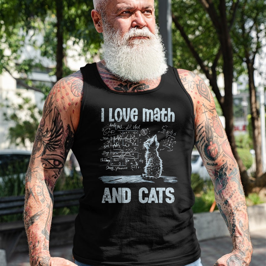 Cat Love Shirt, Funny Cat Lover Gift UnisexT-Shirt/Hoodie/Sweatshirt HLT00 - I Love Math and Cats Funny Cat Lover Science Teacher Student T-Shirt