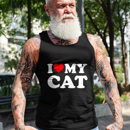 Cat Love Shirt, Funny Cat Lover Gift UnisexT-Shirt/Hoodie/Sweatshirt HLT00 - Red Heart I Love My Cat T-Shirt (1)