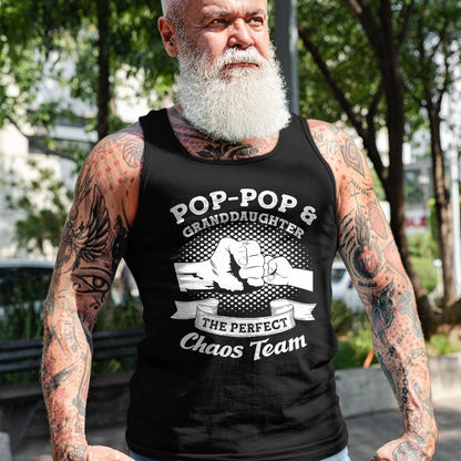 Best Grandpa Shirt, Proud Grandpa Unisex T-Shirt/Hoodie/Sweatshirt HLT00 - Pop-Pop & Granddaughter the perfect chaos team Grandpa Gift T-Shirt