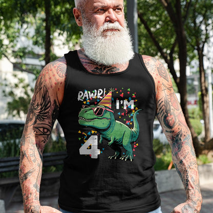 Best Dinosaur Lover Shirt, Funny Dinosaur UnisexT-Shirt/Hoodie/Sweatshirt HLT00 - Kids 4th Birthday Trex Rawr Im 4 Years Old Bday Dino Boys Kids T-Shirt