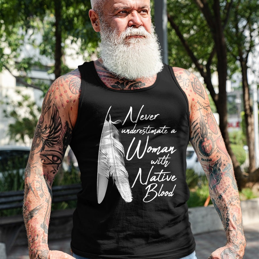 Native American T-Shirts, Vintage Native American Unisex T-Shirt/Hoodie/Sweatshirt HLT00 - Native American A Woman With Native Blood American Indian