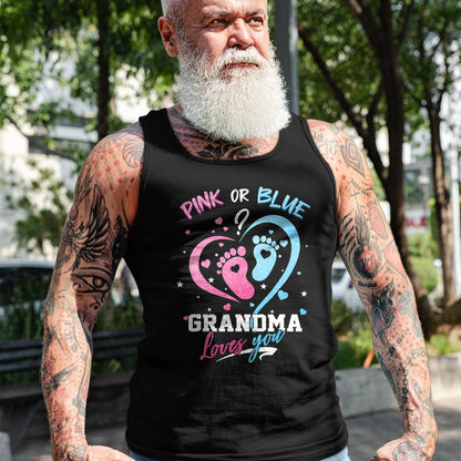 Best Grandma Shirt, Proud Grandma Unisex T-Shirt/Hoodie/Sweatshirt HLT00 - Pink Or Blue Grandma Loves You Gender Reveal Baby Gifts Mom T-Shirt