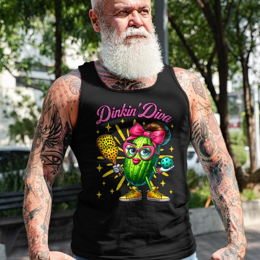 Funny Pickleball Shirt, Pickleball Lover Unisex T-Shirt/Hoodie/Sweatshirt HLT00 - Dinkin’ Diva Funny Pickleball Player Cute Pickle Lovers T-Shirt
