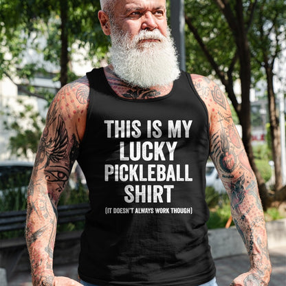 Funny Pickleball Shirt, Pickleball Lover Unisex T-Shirt/Hoodie/Sweatshirt HLT00 - Womens This is My Lucky Pickleball V-Neck T-Shirt