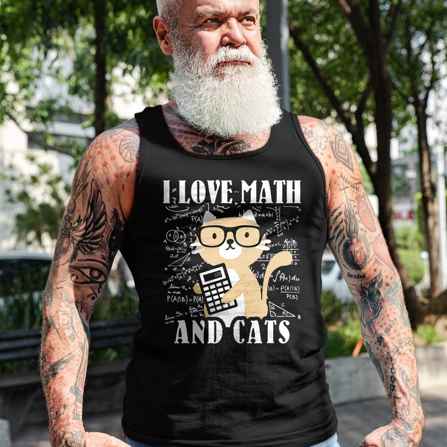 Cat Love Shirt, Funny Cat Lover Gift UnisexT-Shirt/Hoodie/Sweatshirt HLT00 - Math Kitty Cat I Love Math and Cats Mathematics Math T-Shirt for Men Women Kids