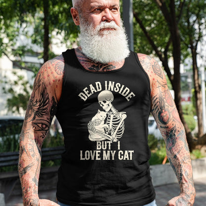 Cat Love Shirt, Funny Cat Lover Gift UnisexT-Shirt/Hoodie/Sweatshirt HLT00 - Dead Inside But I Love My Cat T-Shirt