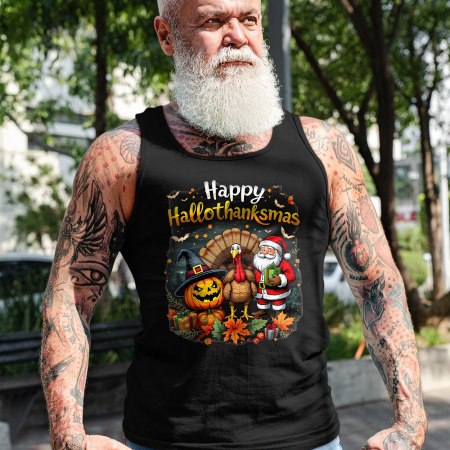 Best Thanksgiving Family Shirt , Funny Thanksgiving UnisexT-Shirt/Hoodie/Sweatshirt HLT00 - Happy Hallothanksmas Thanksgiving Halloween Merry Christmas T-Shirt