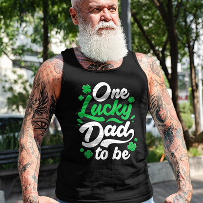 Gift for Dad Shirt, Funny Dad Unisex T-Shirt/Hoodie/Sweatshirt HLT00 – One Lucky Dad To Be St Patrick Day Gender Reveal Party T-Shirt
