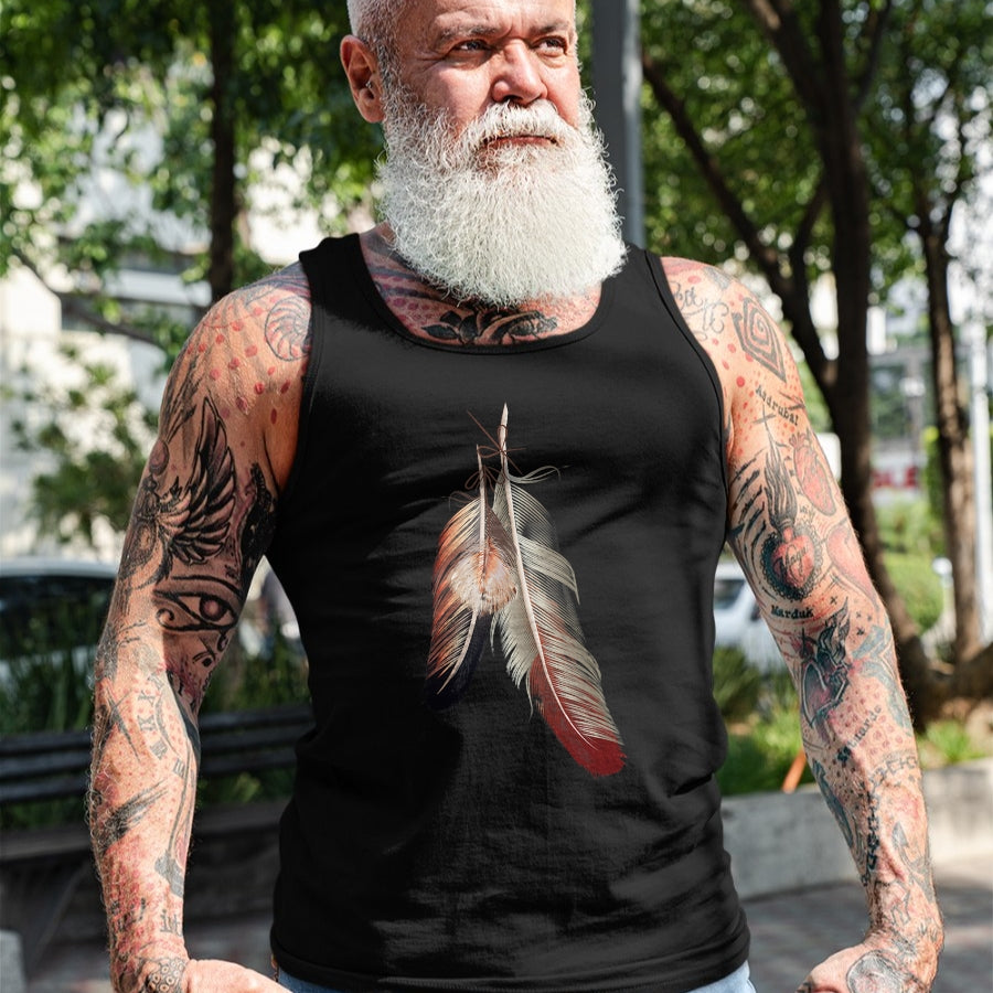 Native American T-Shirts, Vintage Native American Unisex T-Shirt/Hoodie/Sweatshirt HLT00 - Indigenous American Native Tribal Headdress Feathers