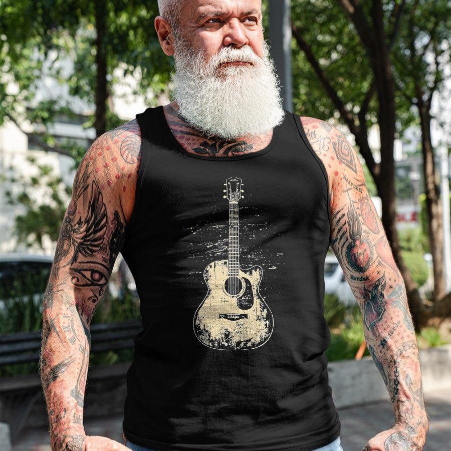 Guitar Lover Shirt, Funny Guitar UnisexT-Shirt/Hoodie/Sweatshirt HLT00 - Acoustic Guitar Player Vintage Rock Graphic T-Shirt, Men, Black, 3X-Large