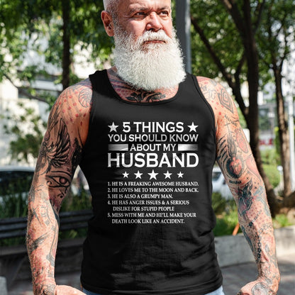 Best Husband Shirt, Wife and Husband Unisex T-Shirt/Hoodie/Sweatshirt HLT00 - 5 Things You Should Know About My Husband Marriage T-Shirt (1)