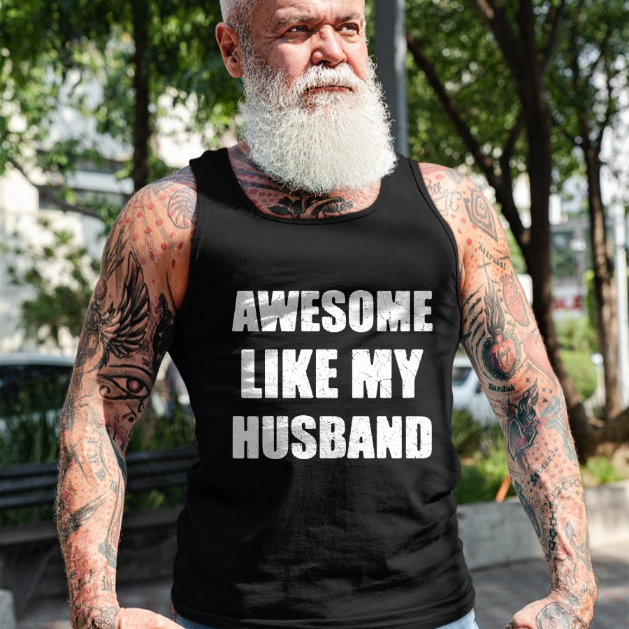 Best Wife Shirt, Wife and Husband Unisex T-Shirt/Hoodie/Sweatshirt HLT00 - Awesome Like My Husband Funny Wife T-Shirt (1)
