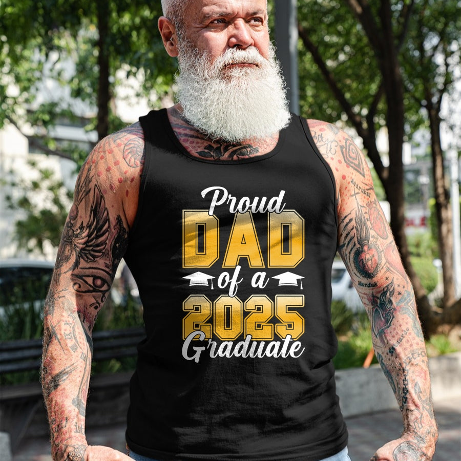 Gift for Dad Shirt, Funny Dad Unisex T-Shirt/Hoodie/Sweatshirt HLT00 – Proud Dad Of A 2025 Graduate Senior Graphic T-Shirt