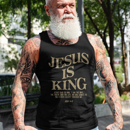 Christian Tee, Christian Faith Unisex T-Shirt/Hoodie/Sweatshirt HLT00 - Jesus Is King Jesus John 146 Costume Christian (On Back) T-Shirt (1)