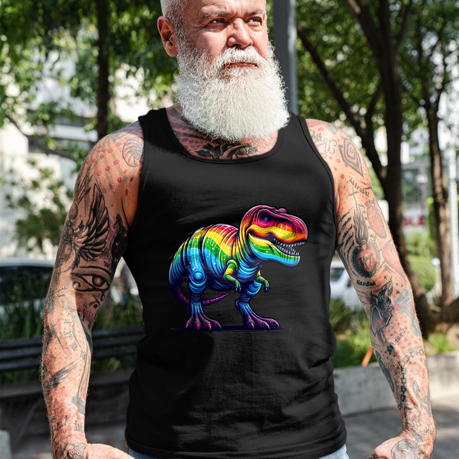 Best Dinosaur Lover Shirt, Funny Dinosaur UnisexT-Shirt/Hoodie/Sweatshirt HLT00 - Rainbow T-Rex Dinosaur Lovers Tyrannosaurus Rex Rainbow T-Shirt