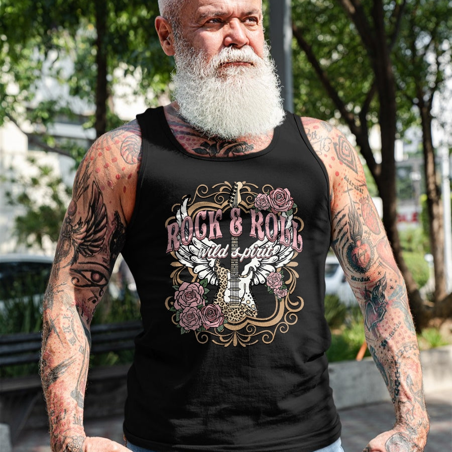 Guitar Lover Shirt, Funny Guitar UnisexT-Shirt/Hoodie/Sweatshirt HLT00 - Vintage Rock n Roll Wild Spirit Lets Rock Guitar Floral T-Shirt
