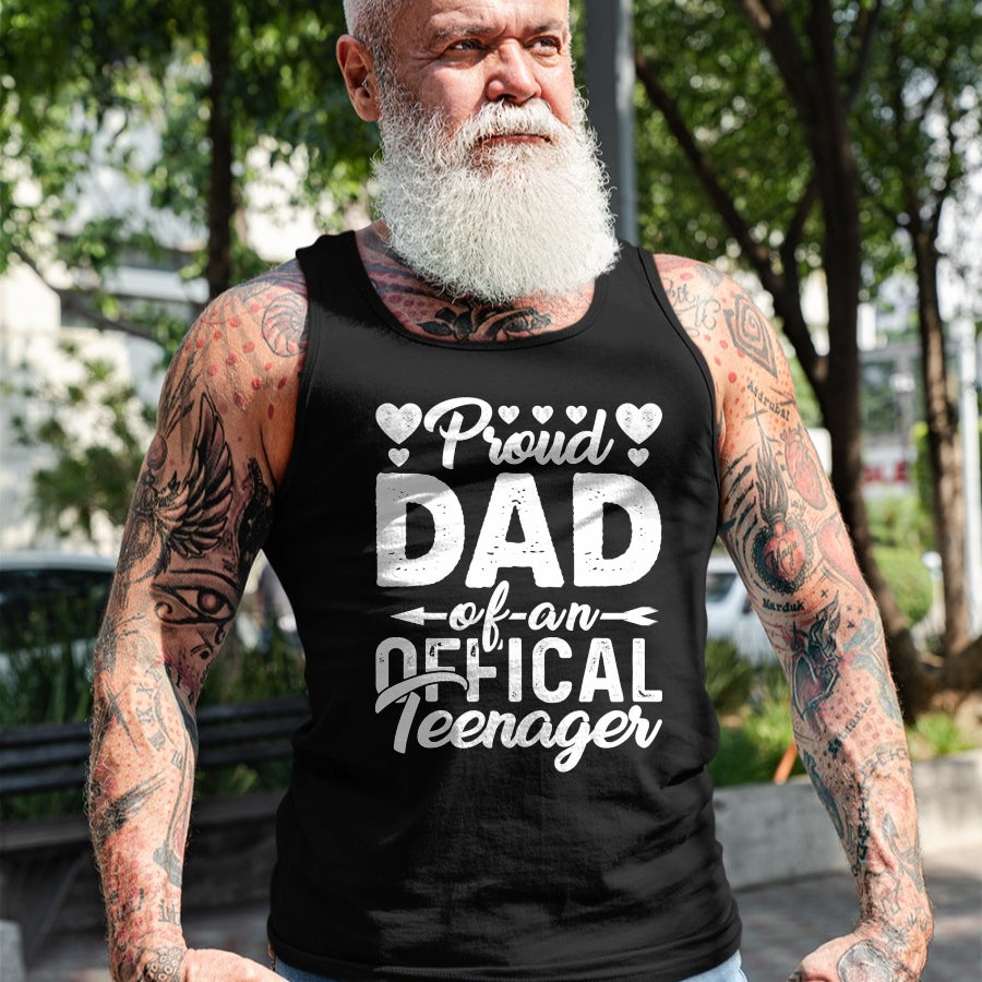 Gift for Dad Shirt, Funny Dad Unisex T-Shirt/Hoodie/Sweatshirt HLT00 – Mens Proud Dad of Official Teenager 13th Birthday 13 Years Old T-Shirt