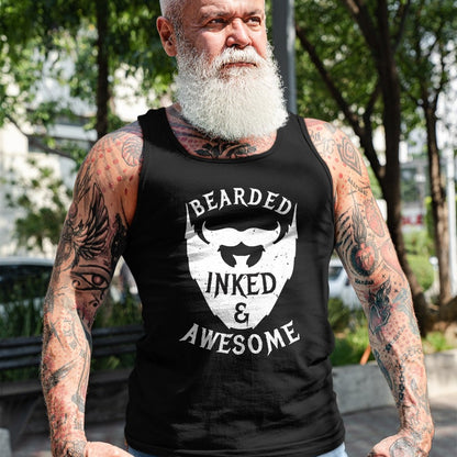 Best Wife Shirt, Wife and Husband Unisex T-Shirt/Hoodie/Sweatshirt HLT00 - Mens Bearded, Inked And Awesome Bearded And Tattooed Guy T Shirt (1)