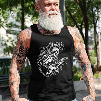 Guitar Lover Shirt, Funny Guitar UnisexT-Shirt/Hoodie/Sweatshirt HLT00 - Punk Rock Skeleton Electric Guitar Rocker Men Boys Kids T-Shirt, Men, Black, Large