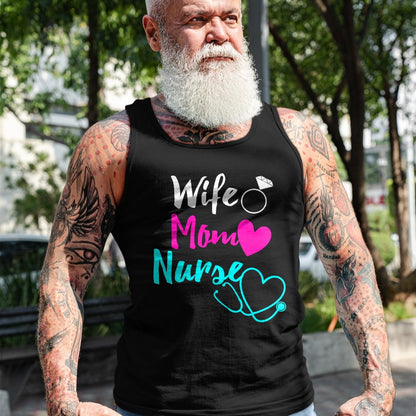 Funny Nurse Shirt, Nurse Unisex T-Shirt/Hoodie/Sweatshirt HLT00 - Wife Mom Nurse Mother's Day Funny Mom Nurse Wife T-Shirt